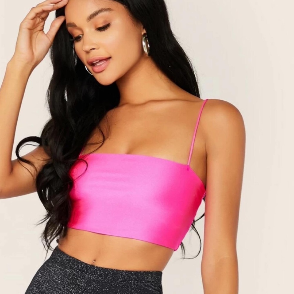 SHEIN hot pink crop top